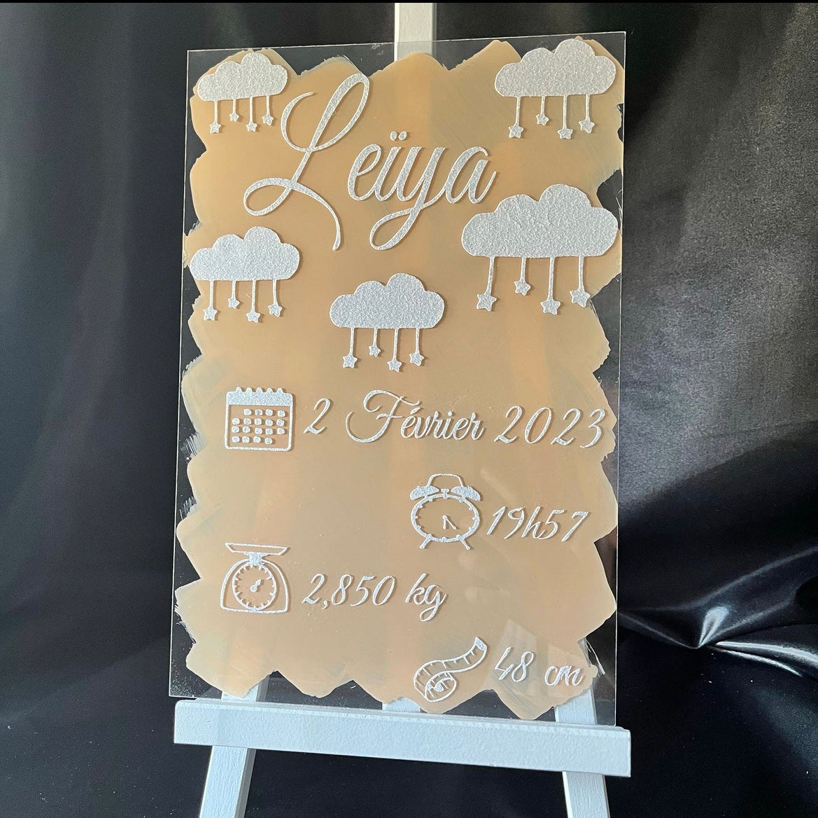 Plaque Naissance en plexiglass