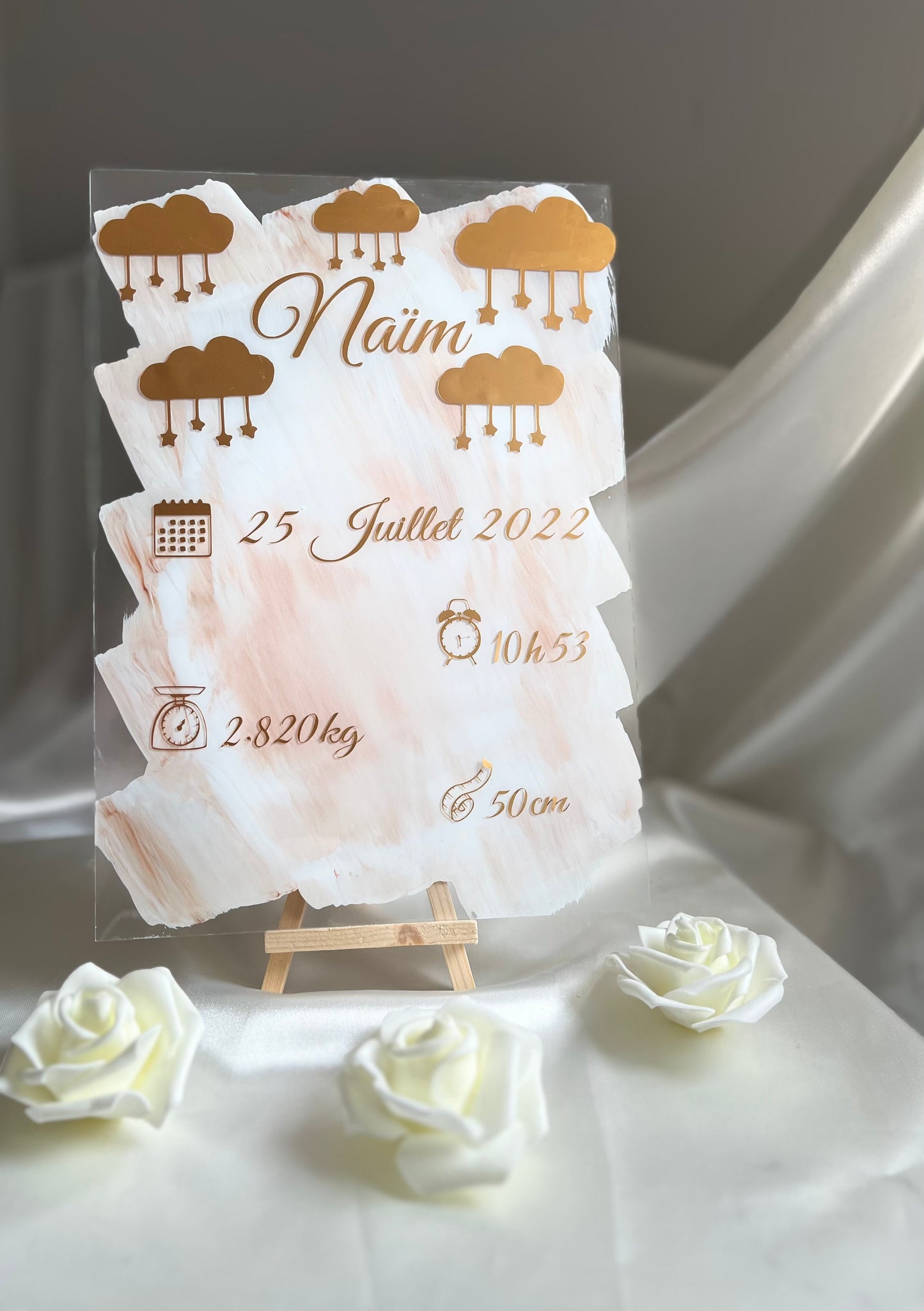 Plaque Naissance en plexiglass