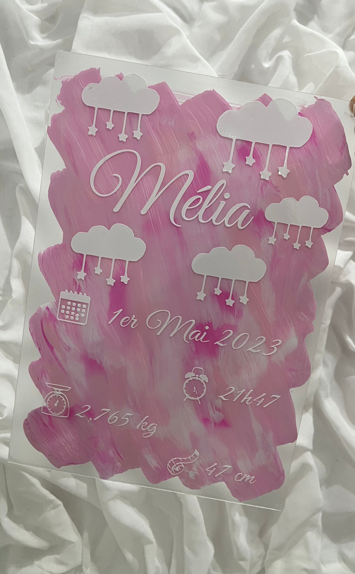 Plaque Naissance en plexiglass